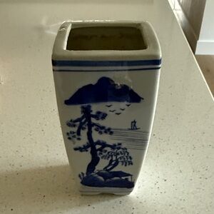Blue and White Ceramic Vase - Brand